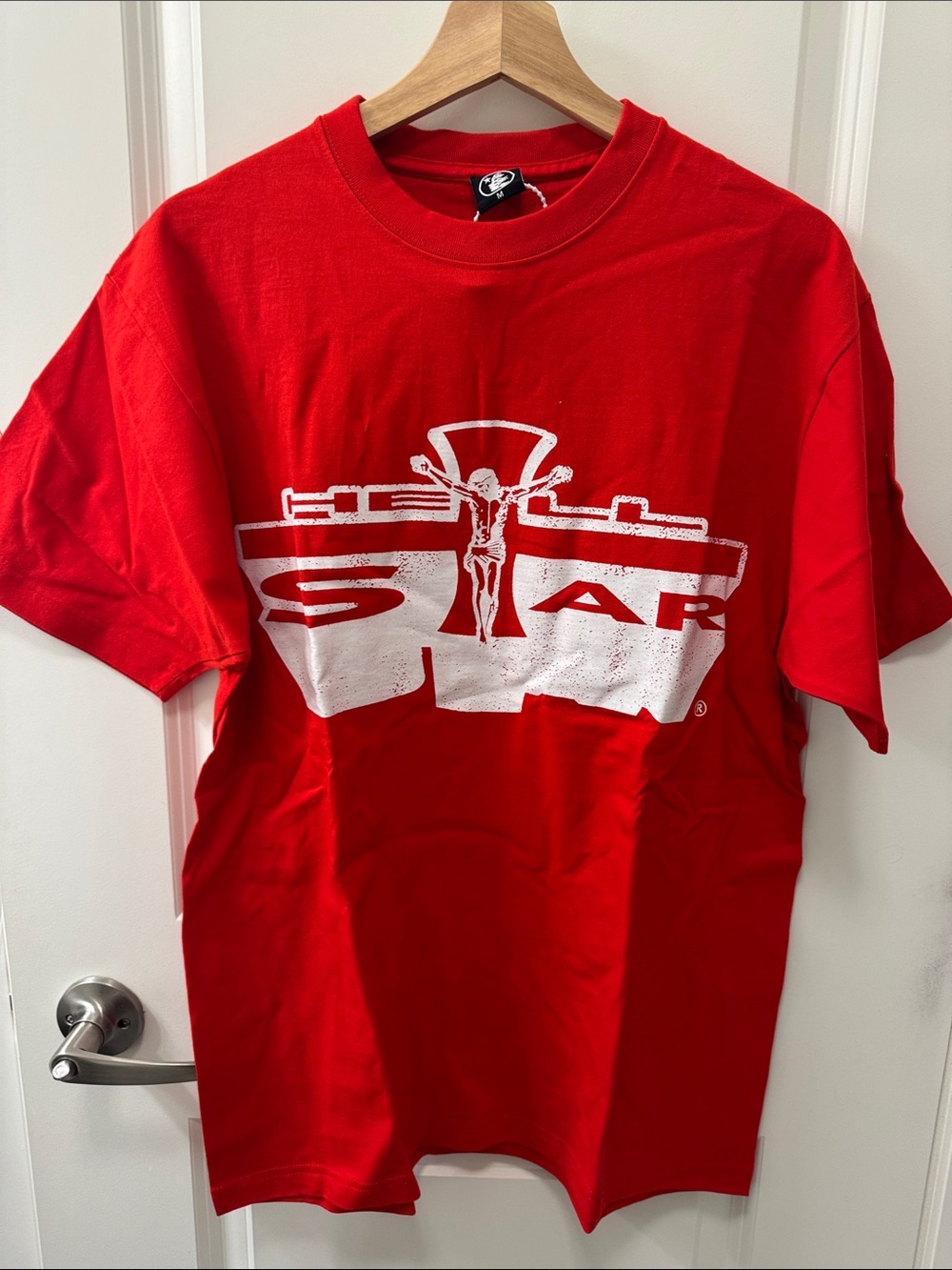 NWT. Hellstar ‘Path to Paradise’ Red Graphic Short Sleeve Crewneck T-Shirt